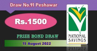 Rs. 1500 Prize Bond 15 August 2022 Result Draw No. 91 List Peshawar