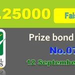 Rs. 25000 Premium Prize Bond 12 September 2022 Result Draw No. 07 List Faisalabad