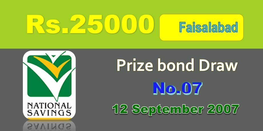 Rs. 25000 Premium Prize Bond 12 September 2022 Result Draw No. 07 List Faisalabad