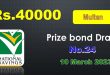 Rs. 40000 Prize Bond 10 March 2023 Result Draw No. 24 List Multan