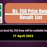 Rs. 750 Prize Bond 17 April 2023 Result Draw No. 94 List Peshawar