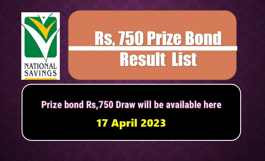 Rs. 750 Prize Bond 17 April 2023 Result Draw No. 94 List Peshawar