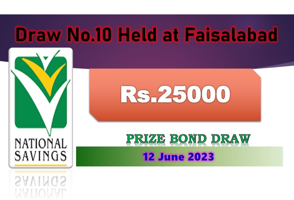 Rs. 25000 Prize Bond 12 June 2023 Result Draw No. 10 List Muzaffarabad
