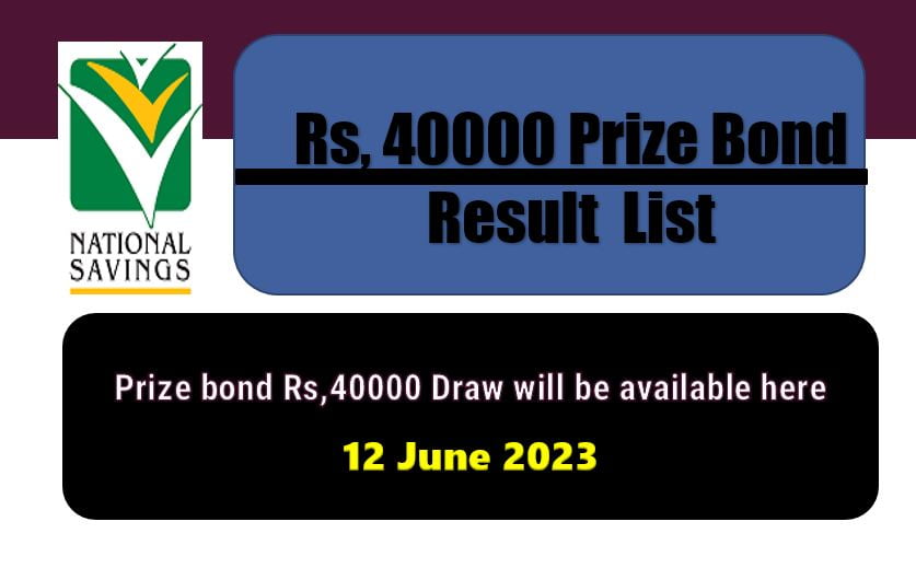 Rs. 40000 Prize Bond 12 June 2023 Result Draw No. 25 List Muzaffarabad