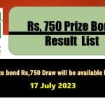 Rs. 750 Prize Bond 17 July 2023 Result Draw No. 95 List Rawalpindi