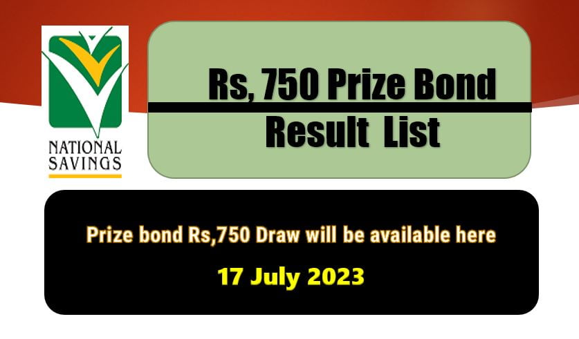 Rs. 750 Prize Bond 17 July 2023 Result Draw No. 95 List Rawalpindi