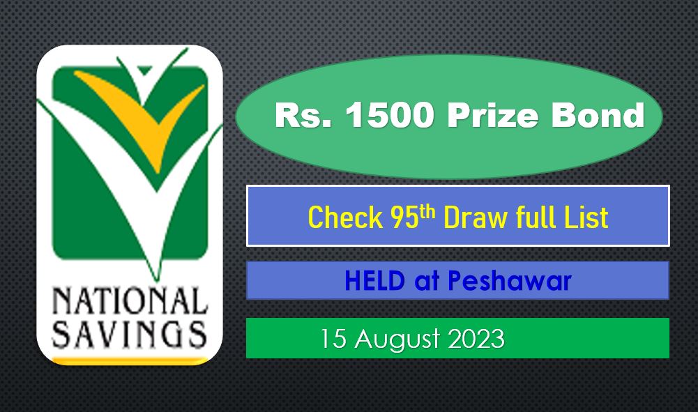 Rs. 1500 Prize Bond 15 August 2023 Result Draw No. 95 List Peshawar