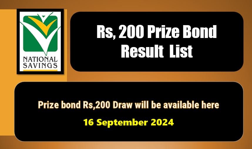 Rs. 200 Prize Bond 16 September 2024 Result Draw No. 99 List Peshawar 5 Rs. 200 Prize Bond 16 September 2024