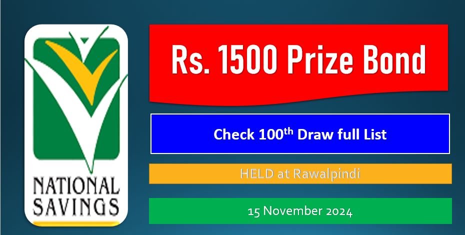 Rs. 1500 Prize Bond 15 November 2024 Result Draw No. 100 List Rawalpindi 3 Rs. 1500 Prize Bond 15 November 2024 Result Draw No. 100 List Rawalpindi