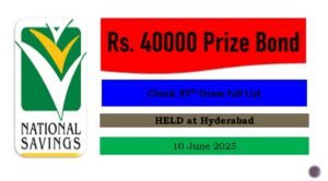 Rs. 40000 Prize Bond 10 June 2025
