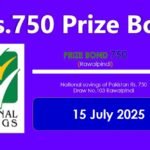 Rs.750 Prize Bond 103th Draw List Result 15 July 2025 Held at Rawalpindi