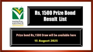 Get Prize Bond 1500 Draw 103 On 15-08-2025 at FAISALABAD online