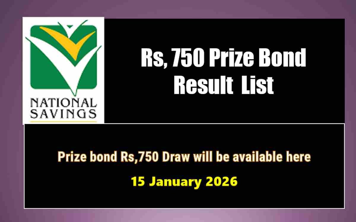 Check Prize Bond 750 City Peshawar | Draw 15.01.2026 at saving.com.pk